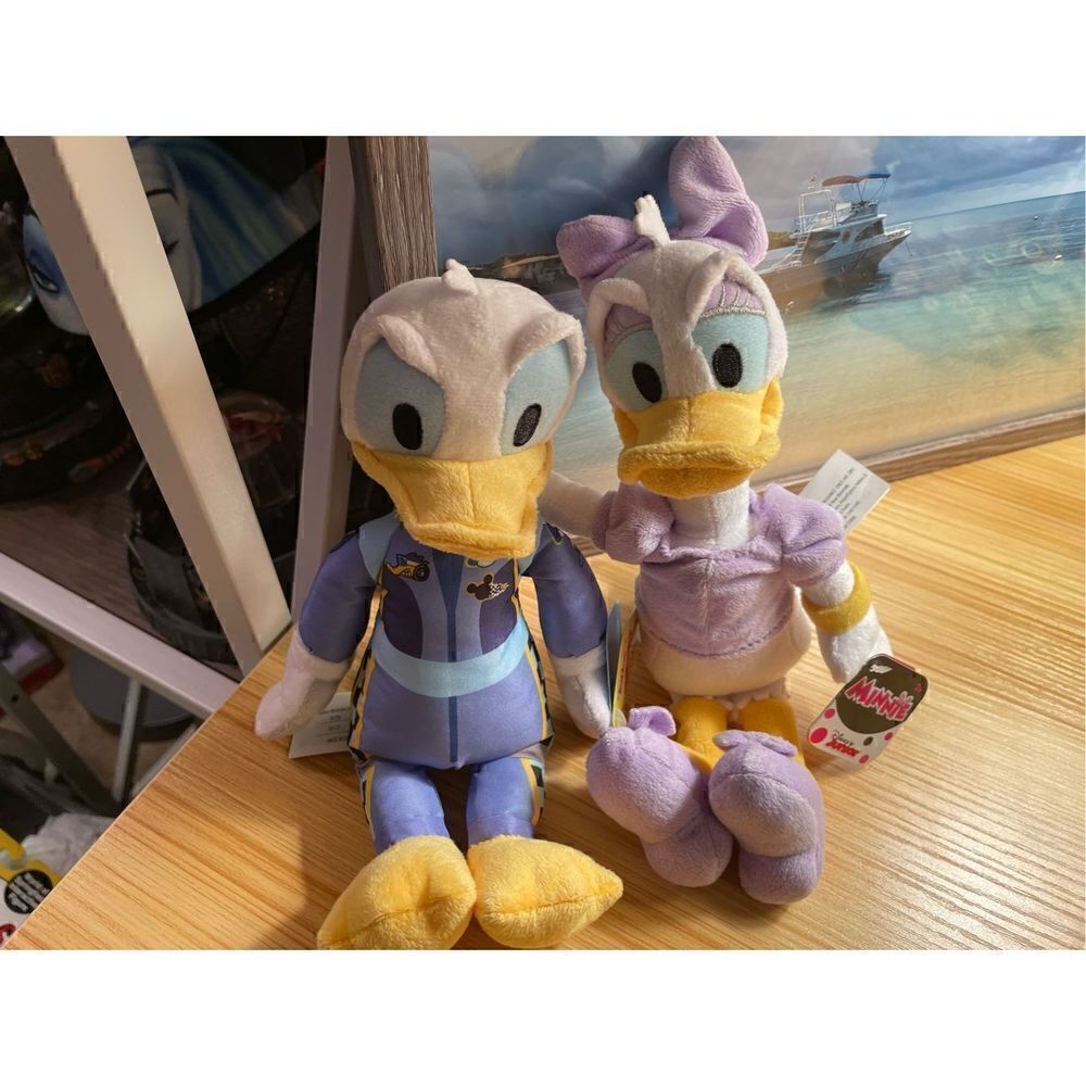Just Play Disney Donald Duck Roadster 9" & Daisy Duck 9" Plush Both New with Tag